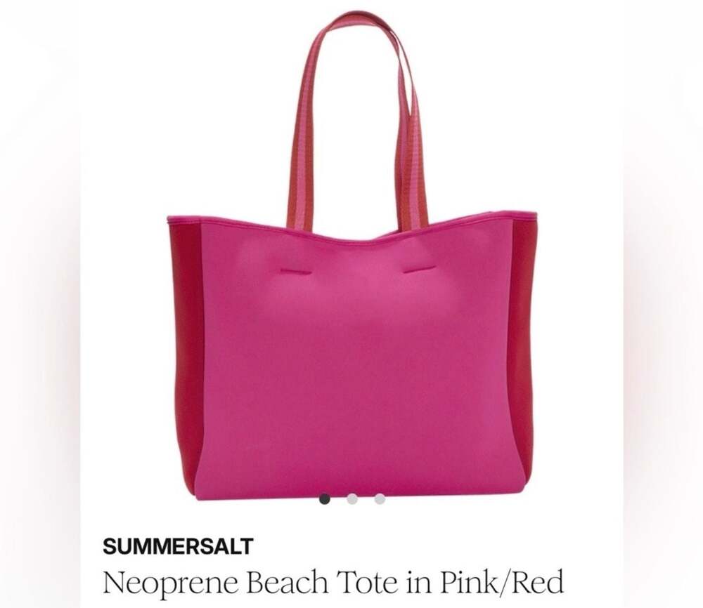 Summersalt Neoprene Beach Tote in Pink/Red